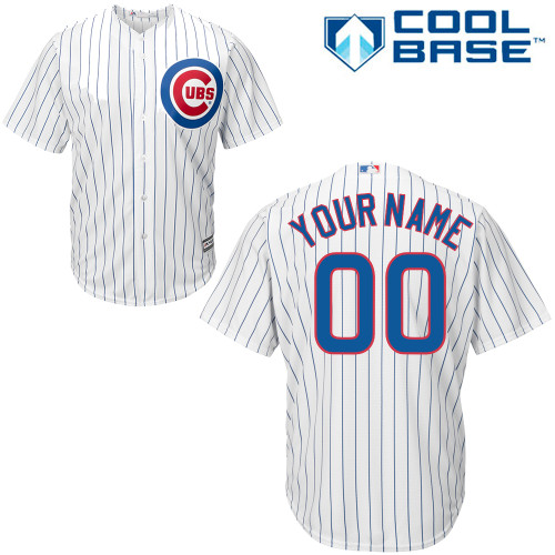 Men's Majestic Chicago Cubs Customized Replica White Home Cool Base MLB Jersey