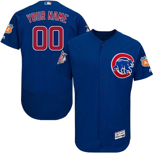 Men's Majestic Chicago Cubs Customized Royal Blue Alternate Flex Base Authentic Collection MLB Jersey