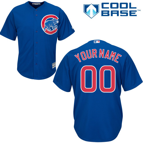 Youth Majestic Chicago Cubs Customized Authentic Royal Blue Alternate Cool Base MLB Jersey