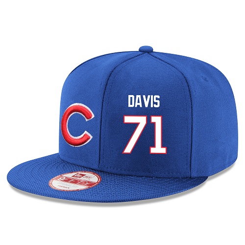 MLB Chicago Cubs #71 Wade Davis Stitched Snapback Adjustable Player Hat - Royal Blue/White