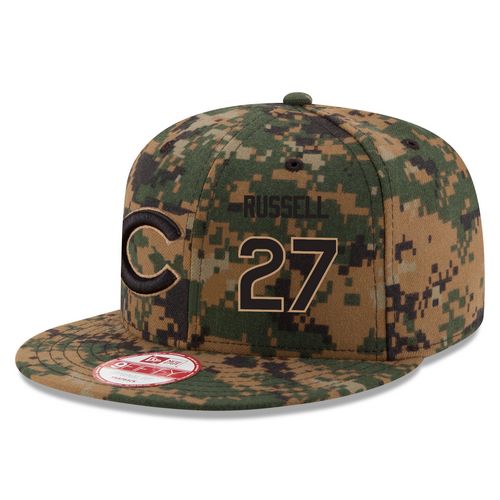 MLB Men's Chicago Cubs #27 Addison Russell New Era Digital Camo Memorial Day 9FIFTY Snapback Adjustable Hat