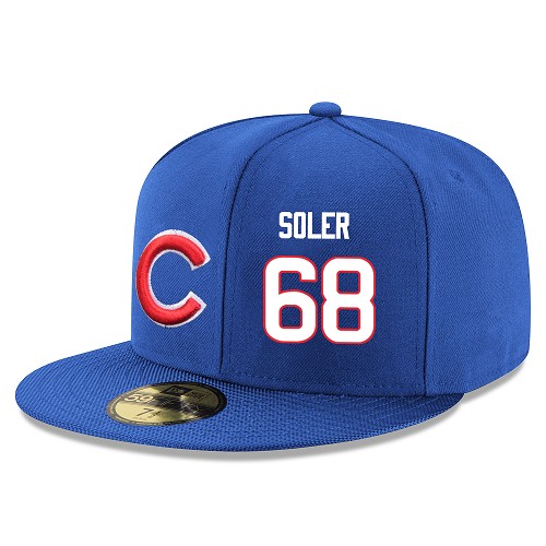 MLB Men's Chicago Cubs #68 Jorge Soler Stitched Snapback Adjustable Player Hat - Royal Blue/White