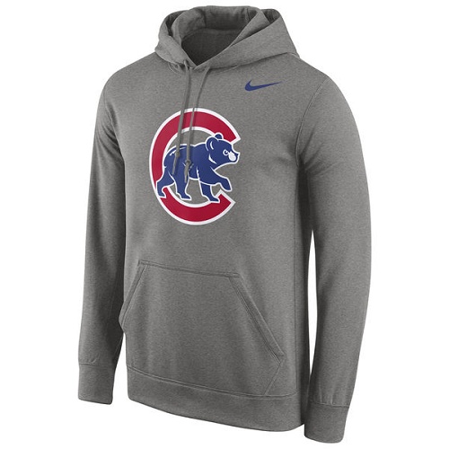 MLB Chicago Cubs Nike Logo Performance Pullover Hoodie - Gray