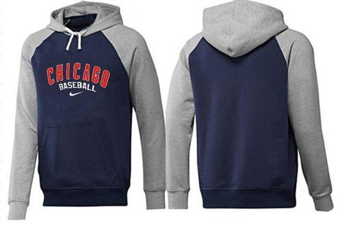 MLB Men's Nike Chicago Cubs Pullover Hoodie - Navy/Grey