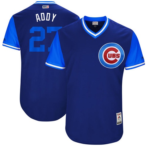 Men's Majestic Chicago Cubs #27 Addison Russell 