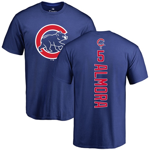 MLB Nike Chicago Cubs #5 Albert Almora Jr Royal Blue Backer T-Shirt