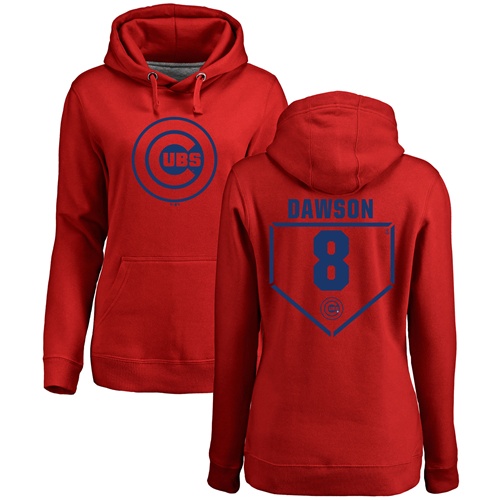 MLB Women's Nike Chicago Cubs #8 Andre Dawson Red RBI Pullover Hoodie