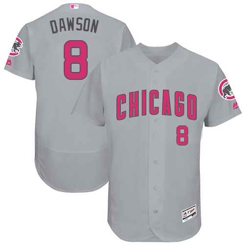 Men's Majestic Chicago Cubs #8 Andre Dawson Grey Mother's Day Flexbase Authentic Collection MLB Jersey