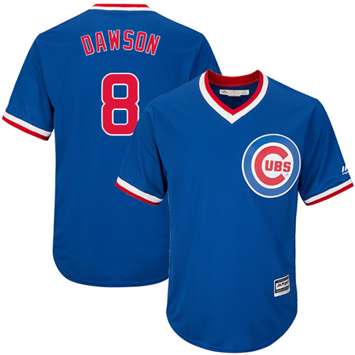 Youth Majestic Chicago Cubs #8 Andre Dawson Authentic Royal Blue Cooperstown Cool Base MLB Jersey
