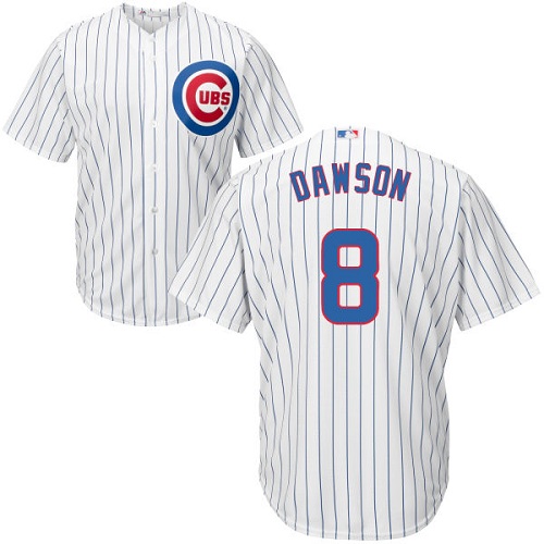 Youth Majestic Chicago Cubs #8 Andre Dawson Authentic White Home Cool Base MLB Jersey