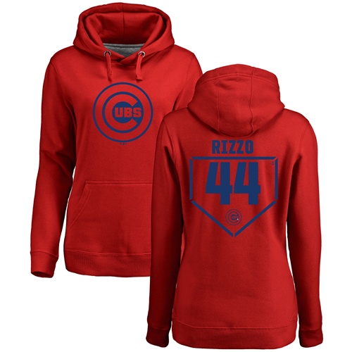 MLB Women's Nike Chicago Cubs #44 Anthony Rizzo Red RBI Pullover Hoodie