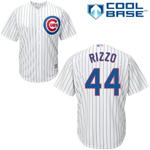 Men's Majestic Chicago Cubs #44 Anthony Rizzo Replica White Home Cool Base MLB Jersey