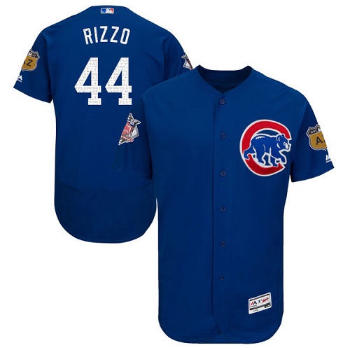 Men's Majestic Chicago Cubs #44 Anthony Rizzo Royal Blue 2017 Spring Training Authentic Collection Flex Base MLB Jersey