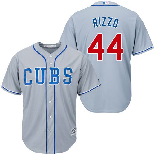 Women's Majestic Chicago Cubs #44 Anthony Rizzo Authentic Grey Alternate Road MLB Jersey