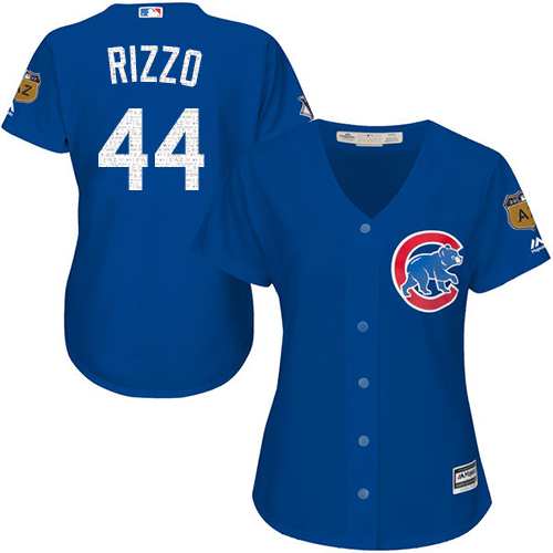 Women's Majestic Chicago Cubs #44 Anthony Rizzo Authentic Royal Blue 2017 Spring Training Cool Base MLB Jersey