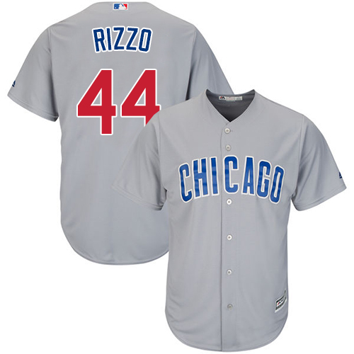 Youth Majestic Chicago Cubs #44 Anthony Rizzo Authentic Grey Road Cool Base MLB Jersey