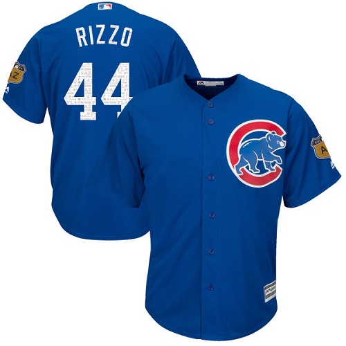 Youth Majestic Chicago Cubs #44 Anthony Rizzo Authentic Royal Blue 2017 Spring Training Cool Base MLB Jersey