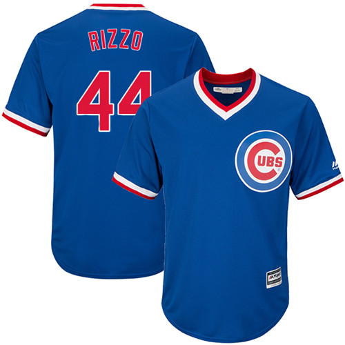 Youth Majestic Chicago Cubs #44 Anthony Rizzo Authentic Royal Blue Cooperstown Cool Base MLB Jersey