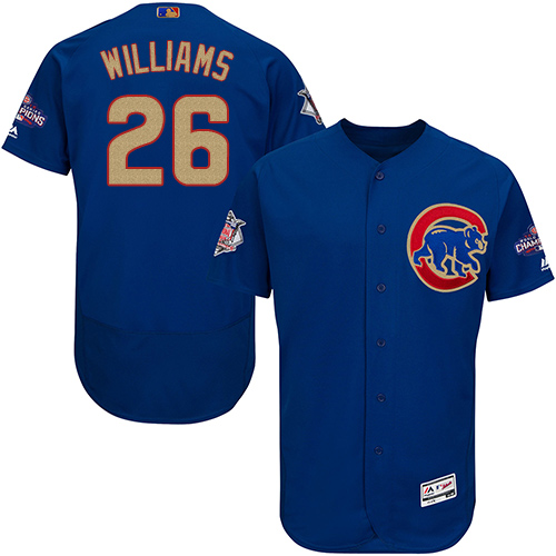 Men's Majestic Chicago Cubs #26 Billy Williams Authentic Royal Blue 2017 Gold Champion Flex Base MLB Jersey