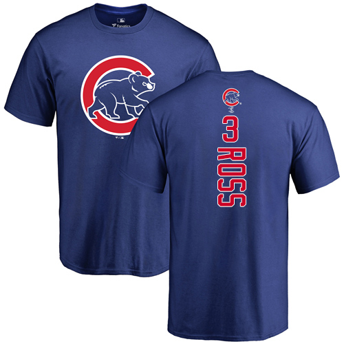 MLB Nike Chicago Cubs #3 David Ross Royal Blue Backer T-Shirt