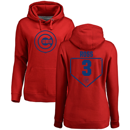 MLB Women's Nike Chicago Cubs #3 David Ross Red RBI Pullover Hoodie