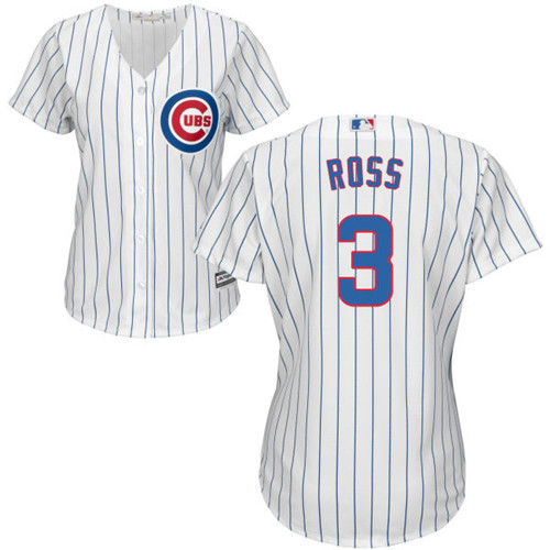 Women's Majestic Chicago Cubs #3 David Ross Authentic White Home Cool Base MLB Jersey