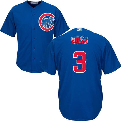 Youth Majestic Chicago Cubs #3 David Ross Authentic Royal Blue Alternate Cool Base MLB Jersey