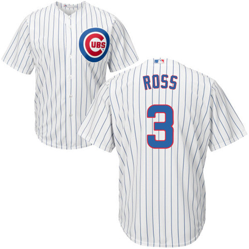 Youth Majestic Chicago Cubs #3 David Ross Authentic White Home Cool Base MLB Jersey