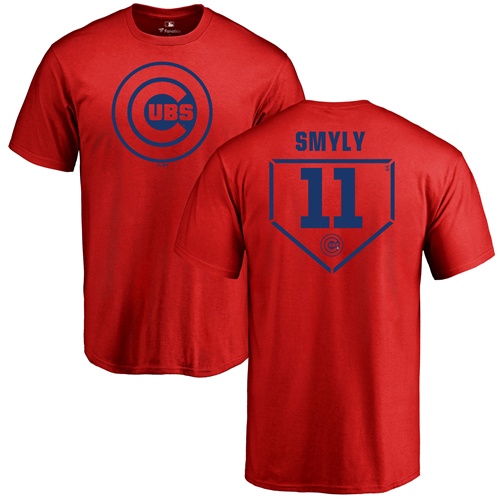 MLB Nike Chicago Cubs #11 Drew Smyly Red RBI T-Shirt