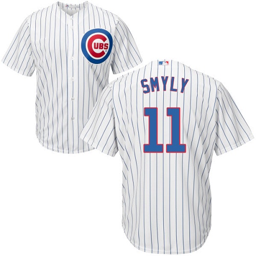 Men's Majestic Chicago Cubs #11 Drew Smyly Replica White Home Cool Base MLB Jersey