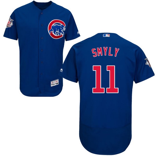 Men's Majestic Chicago Cubs #11 Drew Smyly Royal Blue Alternate Flex Base Authentic Collection MLB Jersey