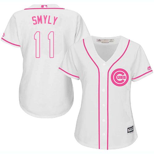 Women's Majestic Chicago Cubs #11 Drew Smyly Authentic White Fashion MLB Jersey