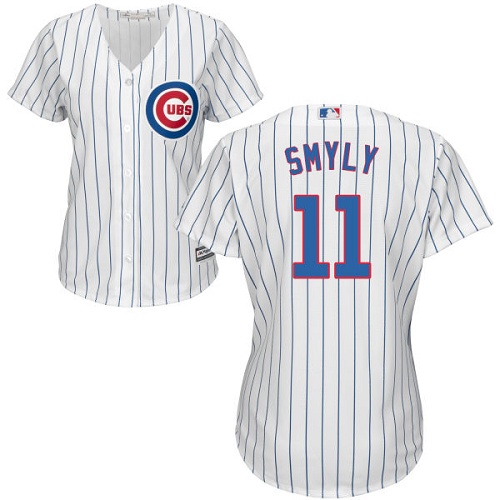 Women's Majestic Chicago Cubs #11 Drew Smyly Authentic White Home Cool Base MLB Jersey