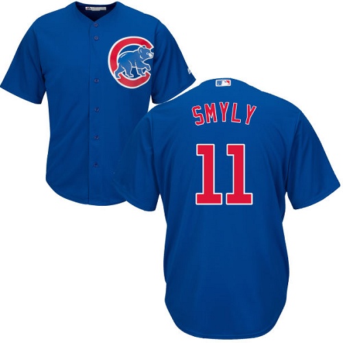 Youth Majestic Chicago Cubs #11 Drew Smyly Authentic Royal Blue Alternate Cool Base MLB Jersey