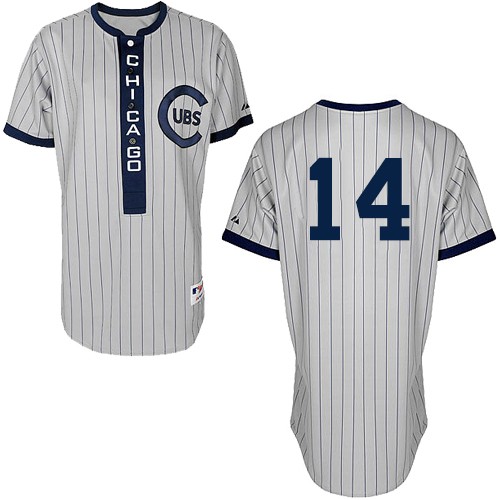 Men's Majestic Chicago Cubs #14 Ernie Banks Authentic White 1909 Turn Back The Clock MLB Jersey