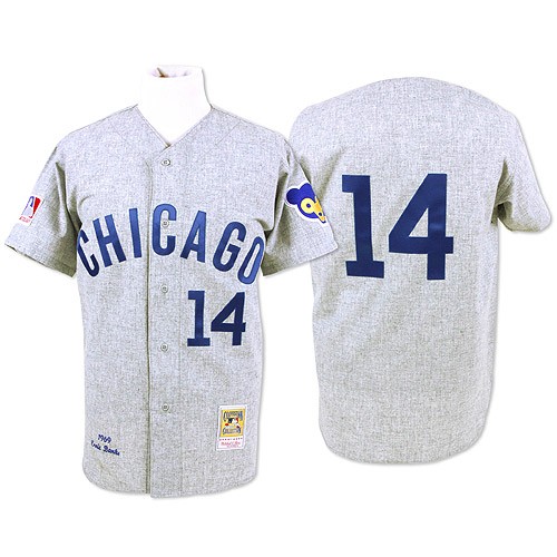 Men's Mitchell and Ness Chicago Cubs #14 Ernie Banks Authentic