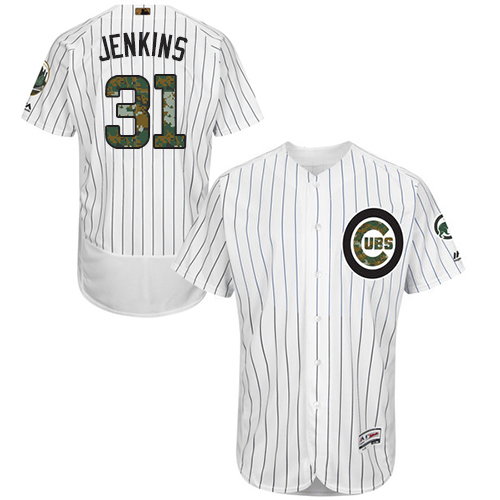 Men's Majestic Chicago Cubs #31 Fergie Jenkins Authentic White 2016 Memorial Day Fashion Flex Base MLB Jersey