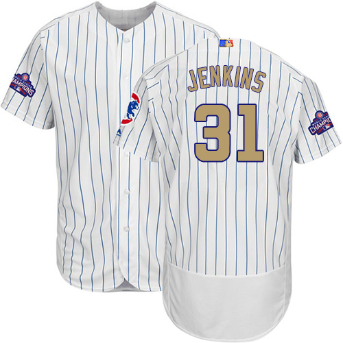 Men's Majestic Chicago Cubs #31 Fergie Jenkins Authentic White 2017 Gold Program Flex Base MLB Jersey