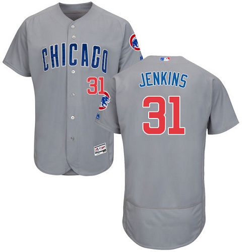 Men's Majestic Chicago Cubs #31 Fergie Jenkins Grey Road Flex Base Authentic Collection MLB Jersey