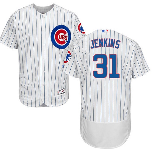 Men's Majestic Chicago Cubs #31 Fergie Jenkins White Home Flex Base Authentic Collection MLB Jersey