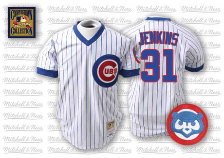 Men's Mitchell and Ness Chicago Cubs #31 Fergie Jenkins Replica White Throwback MLB Jersey