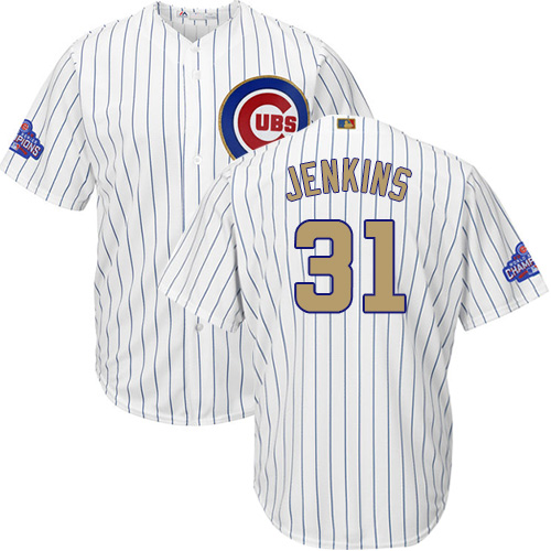 Youth Majestic Chicago Cubs #31 Fergie Jenkins Authentic White 2017 Gold Program Cool Base MLB Jersey