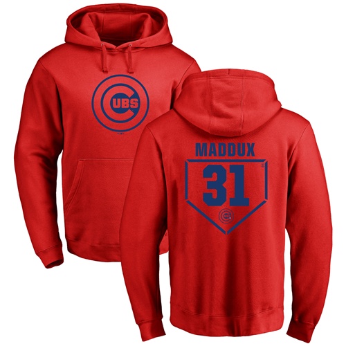 MLB Nike Chicago Cubs #31 Greg Maddux Red RBI Pullover Hoodie