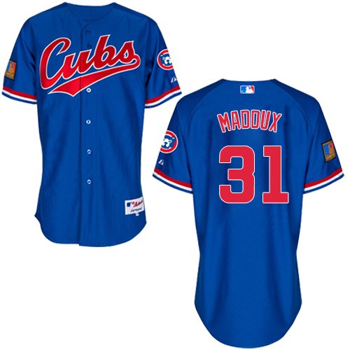 Men's Majestic Chicago Cubs #31 Greg Maddux Authentic Royal Blue 1994 Turn Back The Clock MLB Jersey