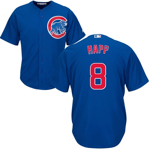 Youth Majestic Chicago Cubs #8 Ian Happ Authentic Royal Blue Alternate Cool Base MLB Jersey