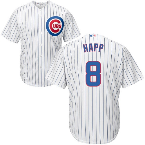 Youth Majestic Chicago Cubs #8 Ian Happ Authentic White Home Cool Base MLB Jersey