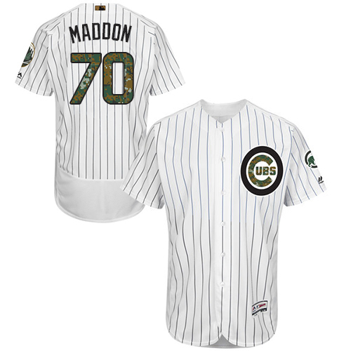 Men's Majestic Chicago Cubs #70 Joe Maddon Authentic White 2016 Memorial Day Fashion Flex Base MLB Jersey