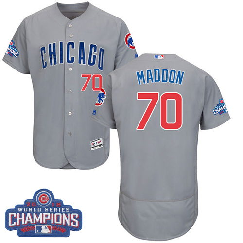 Men's Majestic Chicago Cubs #70 Joe Maddon Grey 2016 World Series Champions Flexbase Authentic Collection MLB Jersey