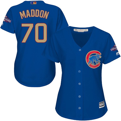 Youth Majestic Chicago Cubs #70 Joe Maddon Authentic White 2017 Gold  Program Cool Base MLB Jersey