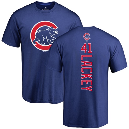 MLB Nike Chicago Cubs #41 John Lackey Royal Blue Backer T-Shirt